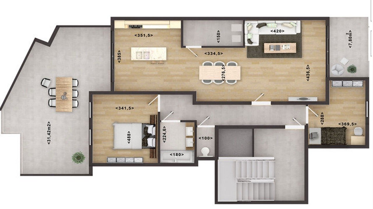 2D Floor Plan Rendering